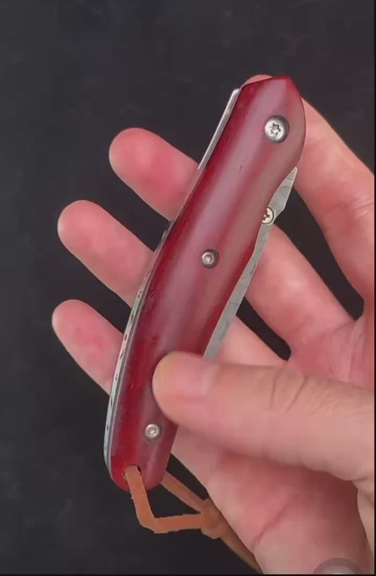 WUBU Damascus Folding Knife Outdoor Camping Ball Bearing EDC Survival Knife Wood Handle Pocket Knives